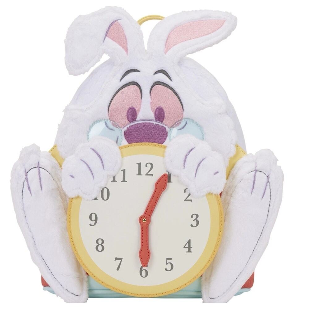 Loungefly White Rabbit Clock Backpack Alice in Wonderland